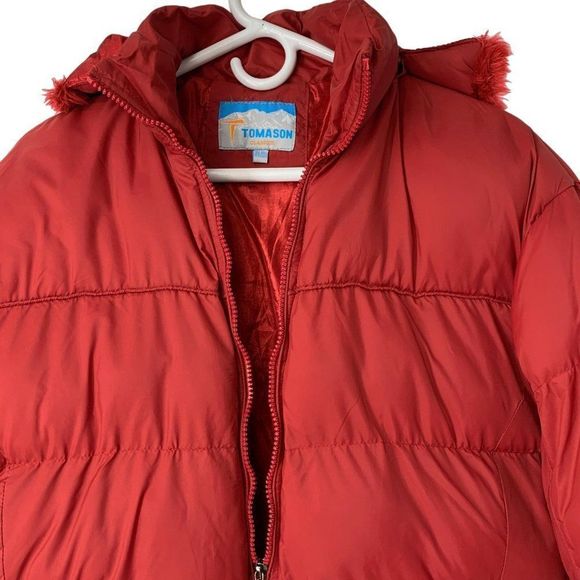 Tomason Girls Youth Red Puffer Jacket XXL 18 Goose Down Cold Weather 4028 - Picture 4 of 11